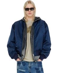 DIESEL - Padded Bomber Jacket With Oval D Embroidery - Lyst