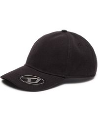 DIESEL Baseball Cap With Oval D Plaque - Black