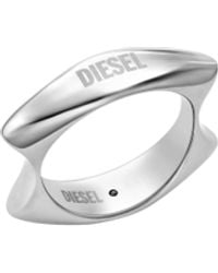 DIESEL - Stainless Steel Band Ring - Lyst
