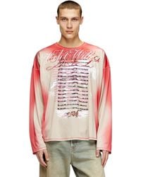 DIESEL - Long-Sleeve Tech-Jersey T-Shirt With Lyrics Print - Lyst