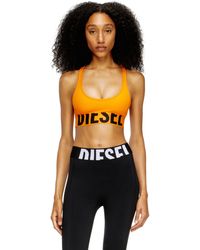 DIESEL - Microfibre Sports Bra With Cut-Off Logo - Lyst