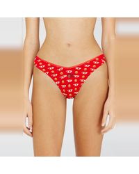 DIESEL - Three-Pack Cheeky Briefs With Christmas Print - Lyst