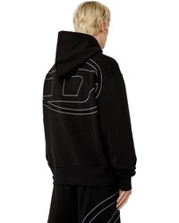 DIESEL - Hoodie With Back Maxi D Logo - Lyst