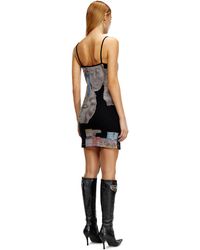 DIESEL - Short Bodycon Dress With Graphic Prints - Lyst