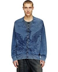 DIESEL - Cardigan With Phoenix Logo - Lyst