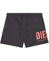 DIESEL - Mid-length Swim Shorts With Maxi Logo - Lyst