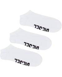 DIESEL - Three-Pack Low-Cut Logo Instep Socks - Lyst