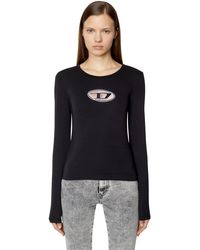DIESEL - Long-sleeve T-shirt With Cut-out Logo - Lyst