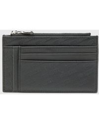 DIESEL - Embossed Leather Card Holder With Zip Pocket - Lyst