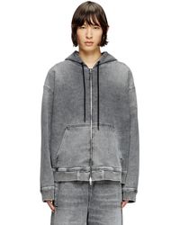 DIESEL - Sudadera Con Capucha Y Cremallera En Track Denim Marmoleado - Lyst