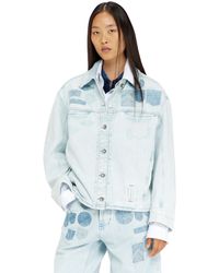 DIESEL - Denim Overshirt With Patch Effects - Lyst
