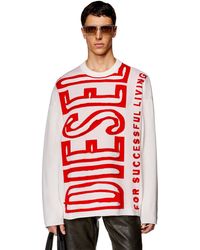 DIESEL - Wool Jumper With Peel-Off Super Logo - Lyst