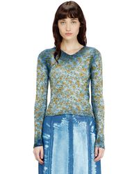 DIESEL - Rib-Knit Top With Floral X-Ray Effect - Lyst