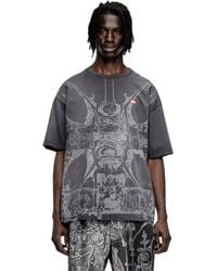 DIESEL - T-shirt With Tonal Medieval Print - Lyst