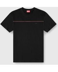 DIESEL - T-Shirt With Contrast Piping - Lyst
