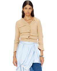 DIESEL - Cardigan Court En Maille Bouillie Froissée - Lyst
