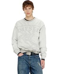 DIESEL - Sweatshirt With Dévoré Print - Lyst
