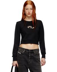DIESEL - Cropped Sweatshirt With Cut-out Logo - Lyst