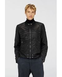 DIESEL - Nylon Jacket With Quilted Shoulders And Zip Pockets - Lyst