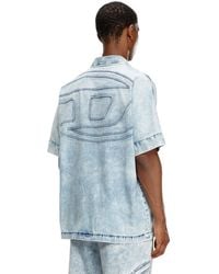 DIESEL - Denim Bowling Shirt With Oval D - Lyst