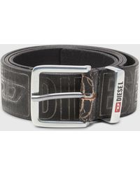 DIESEL - Cinturón De 4 Cm De Piel Con Logo - Lyst