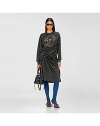 DIESEL - Sweatshirt Dress With Concert Graphics - Lyst