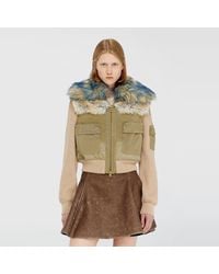 DIESEL - Bomber Jacket With Rib-Knit And Plush Trims - Lyst