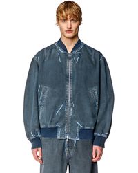DIESEL - Bomber in denim coated effetto used - Lyst