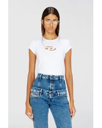 DIESEL - T-angie T-shirt With Peekaboo Logo White - Lyst