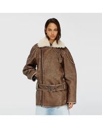 DIESEL - Double-Breasted Aviator-Biker Coat - Lyst