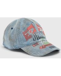 DIESEL - Denim Baseball Cap With Concert Graphics - Lyst