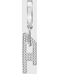 DIESEL - Stainless Steel Glitz D Drop Earring - Lyst