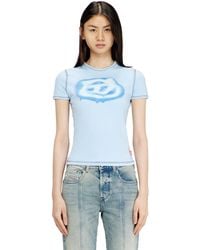 DIESEL - Slim T-Shirt With Graffiti-Effect Logo - Lyst