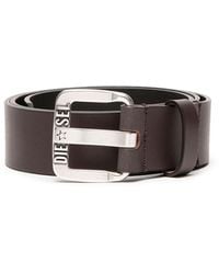 DIESEL - 3.9Cm Leather Belt With Metal Star Logo Buckle - Lyst