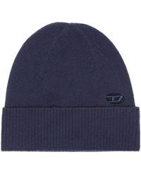 DIESEL - Beanie With Embroidered Oval D Patch - Lyst