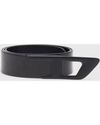 DIESEL - 4 Cm Leather Belt With Metal D Buckle - Lyst