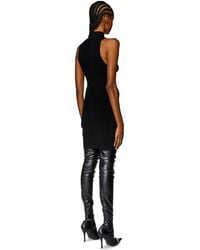 DIESEL - Robe courte à col roulé en maille côtelée - Lyst