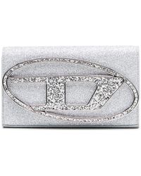 DIESEL - Wallet on chain in tessuto glitter - Lyst