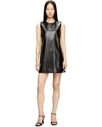 DIESEL - Coated Mini Dress With Embossed Oval D - Lyst