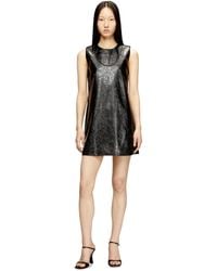 DIESEL - Coated Mini Dress With Embossed Oval D - Lyst