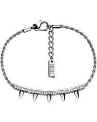 DIESEL - Stainless Steel Id Bracelet - Lyst