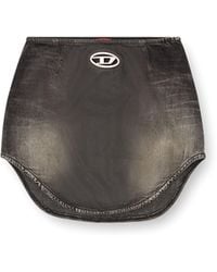 DIESEL - Denim Mini Skirt With Oval D Logo - Lyst