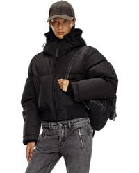 DIESEL - Hooded Down Jacket - Lyst