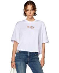 DIESEL - Boxy T-shirt With Embroidered D - Lyst
