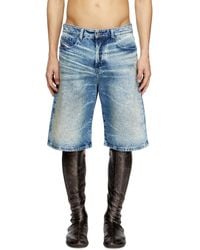 DIESEL - Denim Shorts With Lyrics Print - Lyst