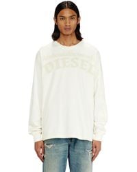 DIESEL - Long-Sleeve T-Shirt With Prints And Patches - Lyst