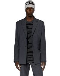 DIESEL - Blazer In Pinstriped Cool Wool And Jersey - Lyst