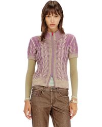 DIESEL - Short-Sleeve Zip Cardigan - Lyst
