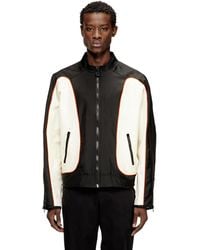 DIESEL - Nylon Jacket With Color Block And Piping Details - Lyst