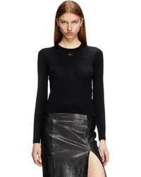 DIESEL - Wool Jumper With Cut-Out Logo - Lyst